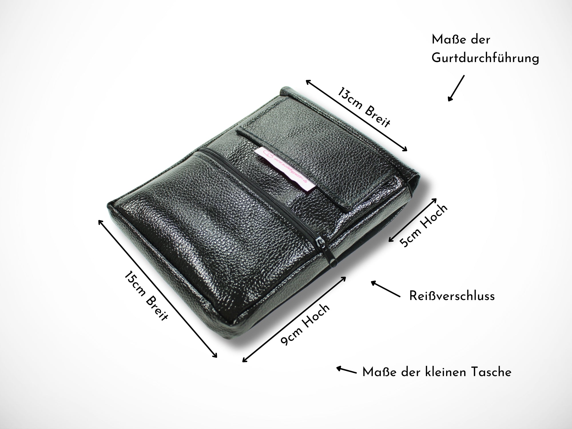Kunstleder Friseur Werkzeugtasche Metallic Schwarz für Friseurscheren im Friseursalon