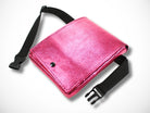 Friseur Werkzeugtasche Kunstleder Metallic Pink für Friseurscheren im Friseursalon