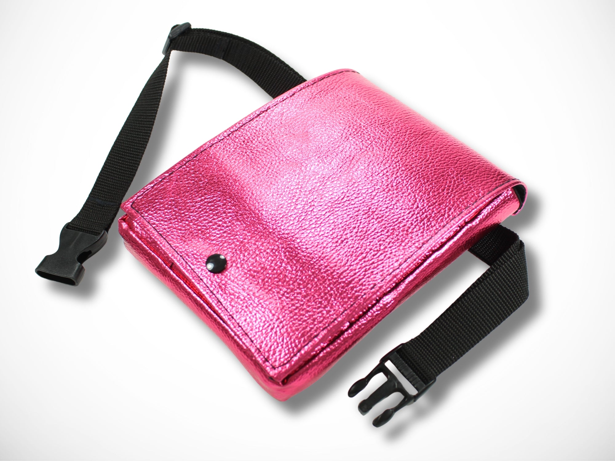 Friseur Werkzeugtasche Kunstleder Metallic Pink für Friseurscheren im Friseursalon