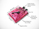 Friseur Werkzeugtasche Kunstleder Metallic Pink für Friseurscheren im Friseursalon