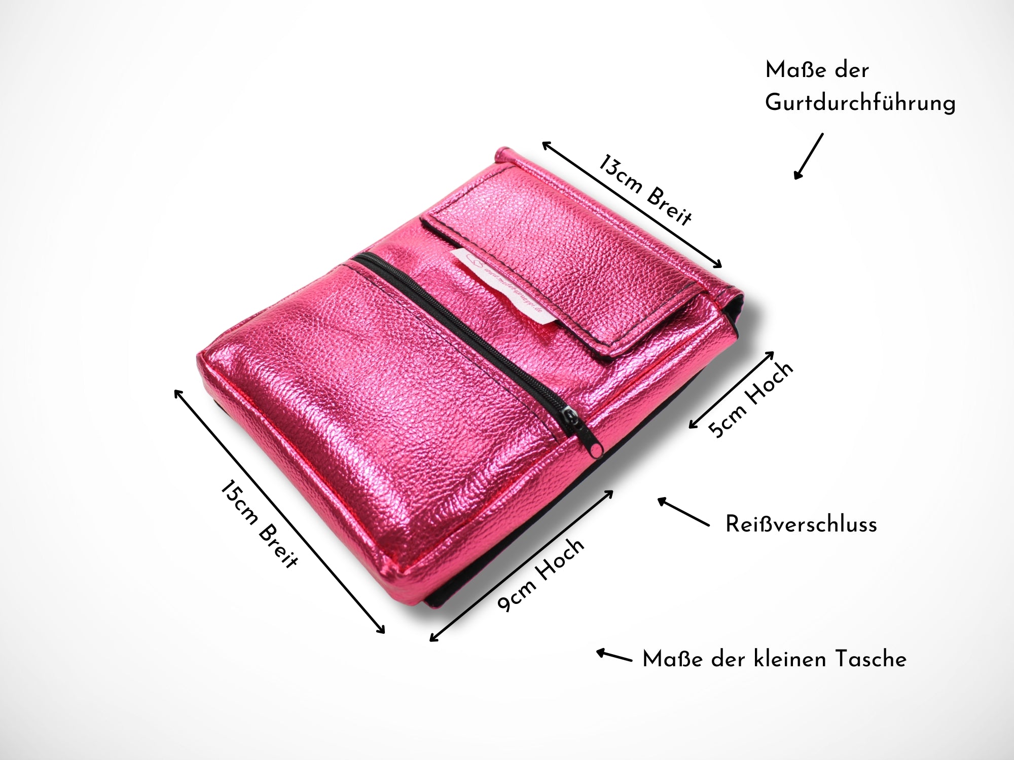 Friseur Werkzeugtasche Kunstleder Metallic Pink für Friseurscheren im Friseursalon