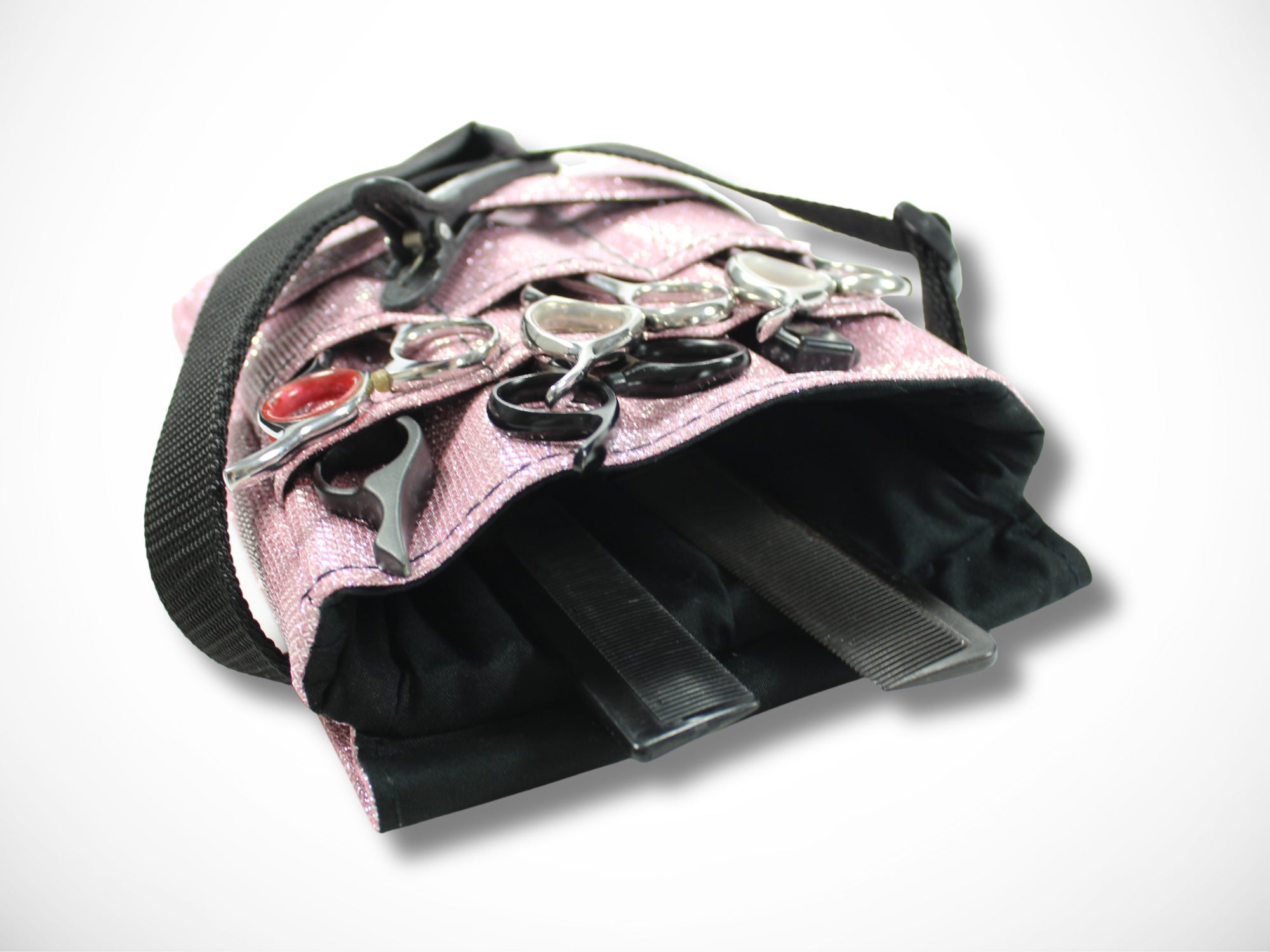 Glitzer Kunstleder Friseur Werkzeugtasche Rosa für Friseurwerkzeug Friseur Scheren im Friseursalon