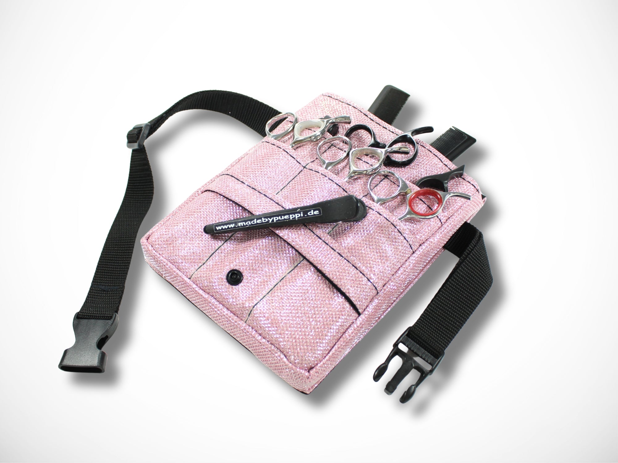 Glitzer Kunstleder Friseur Werkzeugtasche Rosa für Friseurwerkzeug Friseur Scheren im Friseursalon