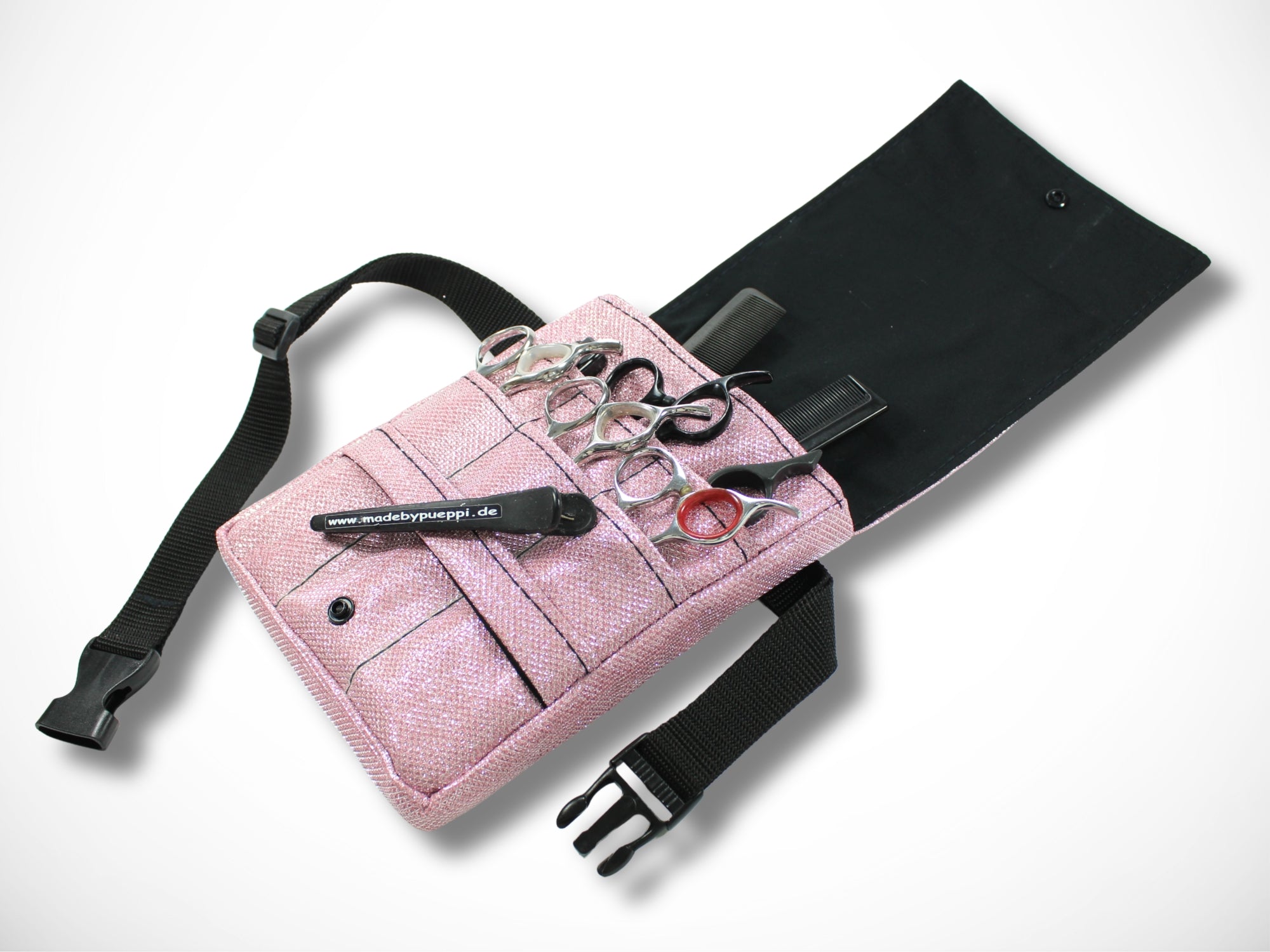 Glitzer Kunstleder Friseur Werkzeugtasche Rosa für Friseurwerkzeug Friseur Scheren im Friseursalon