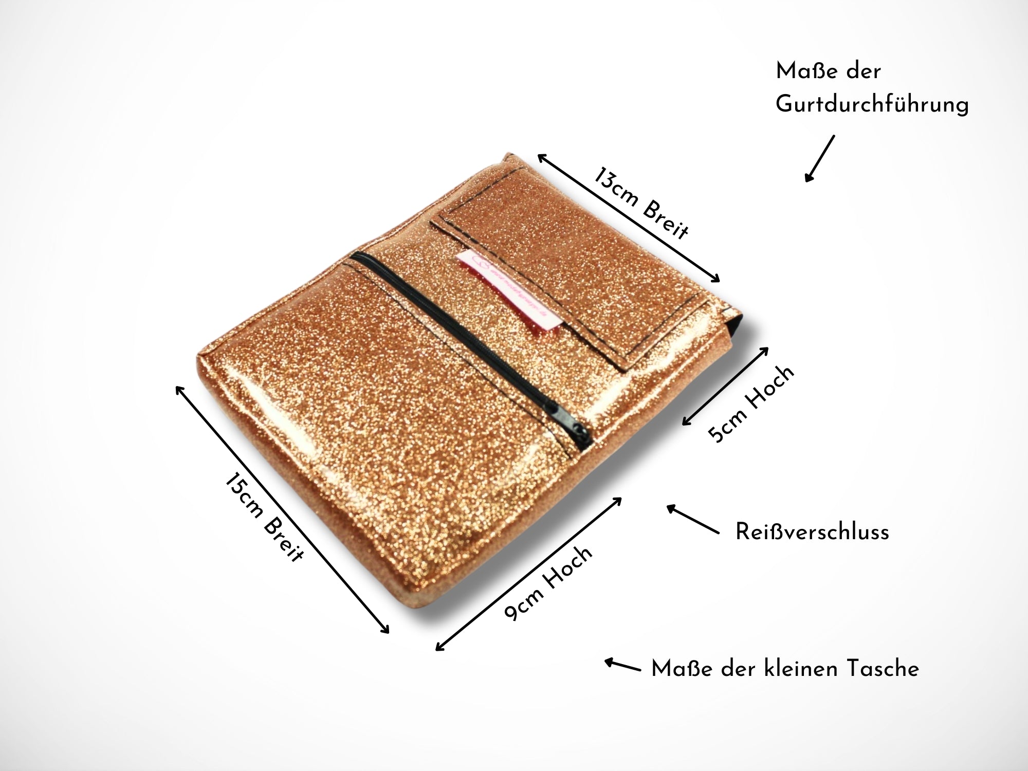 Glitzer Friseurtasche in Rosegold Scherentasche Werkzeugtasche für Friseure