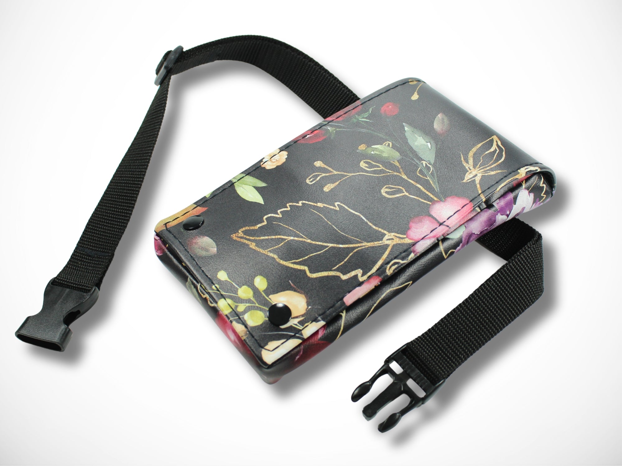 Kleine Blumen Friseurtasche aus Kunstleder für Friseurscheren und Friseurwerkzeug im Friseursalon