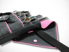 Friseur Scherentasche Kunstleder schwarz rosa Highlight Gürteltasche für Friseurwerkzeug im Friseursalon