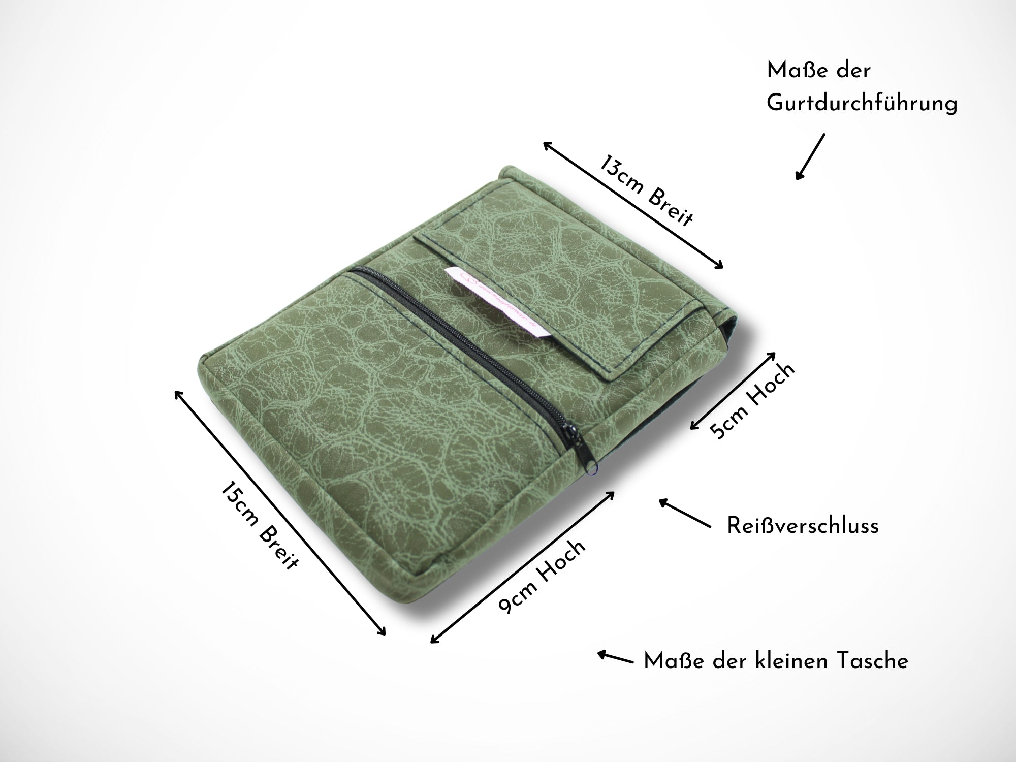 Kunstleder Friseur Werkzeugtasche im Animal Print Grün für Friseurscheren im Friseursalon