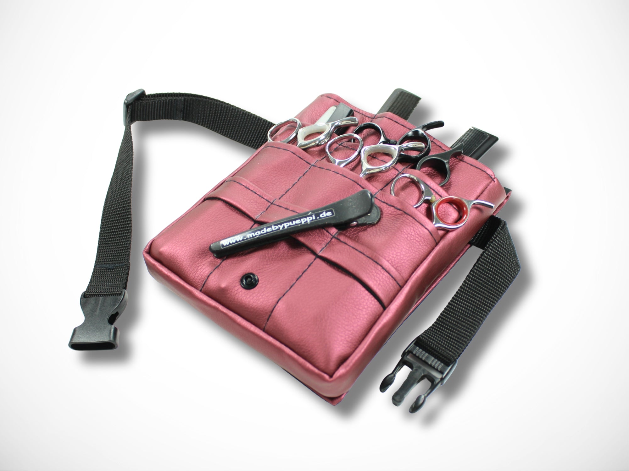 Kunstleder Friseurtasche Bordeaux für Friseurwerkzeug Scheren im Friseursalon