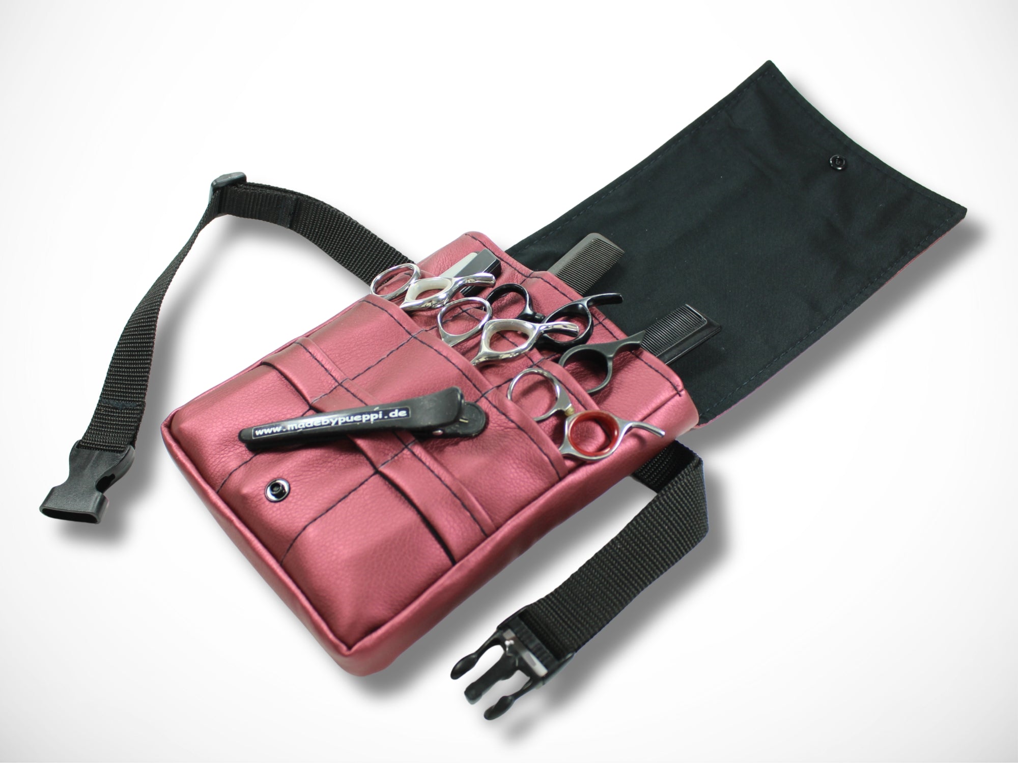 Kunstleder Friseurtasche Bordeaux für Friseurwerkzeug Scheren im Friseursalon