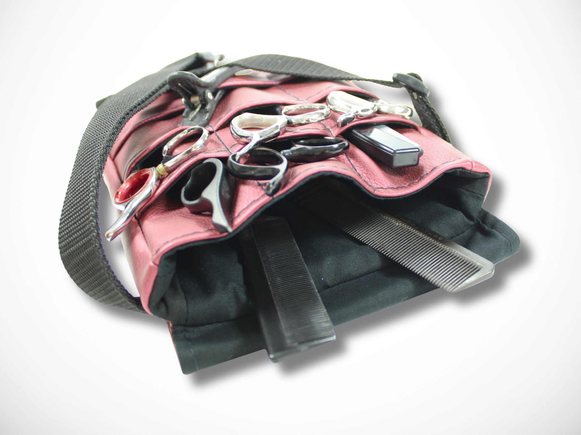 Kunstleder Friseurtasche Bordeaux für Friseurwerkzeug Scheren im Friseursalon