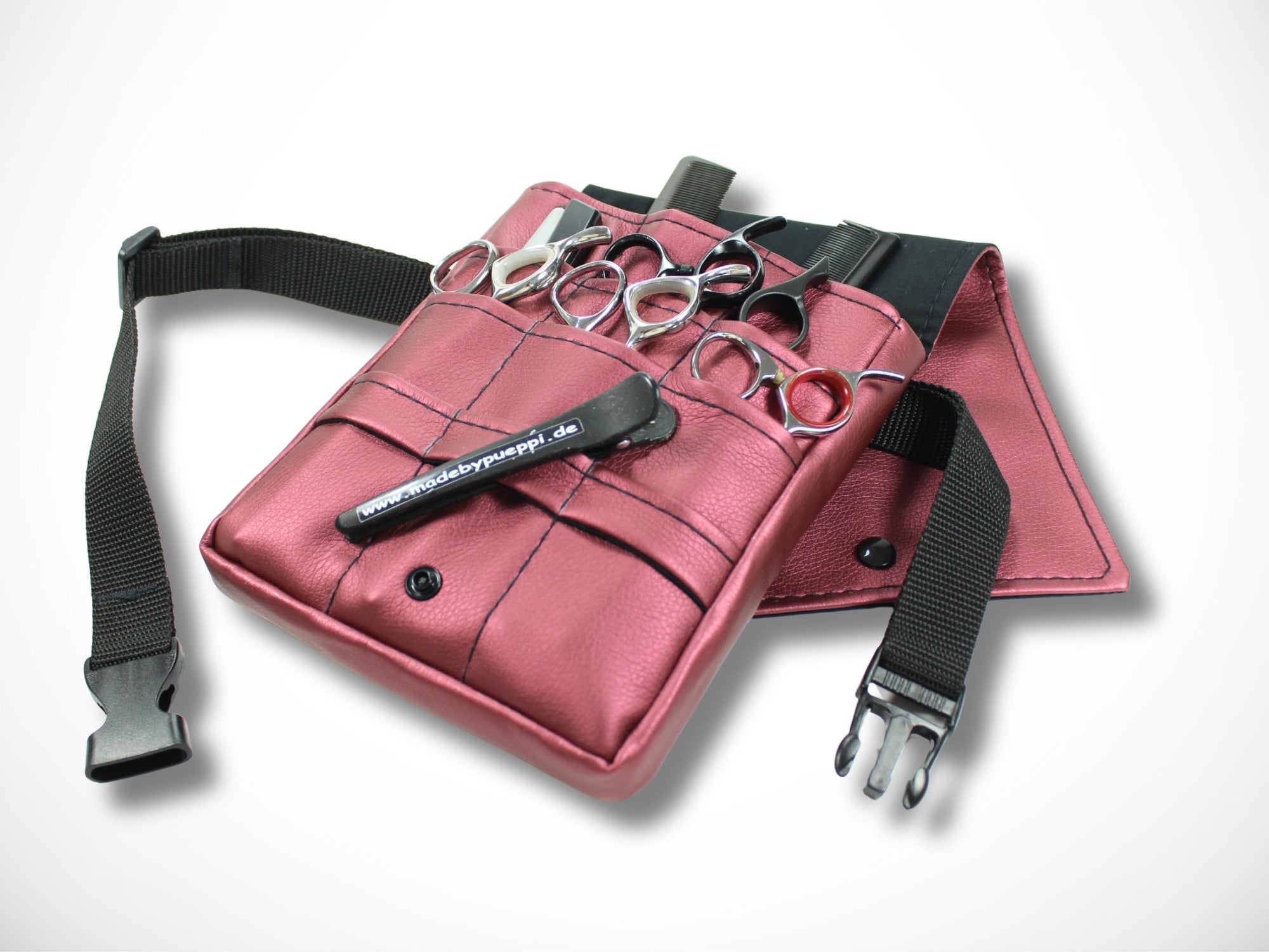 Kunstleder Friseurtasche Bordeaux für Friseurwerkzeug Scheren im Friseursalon