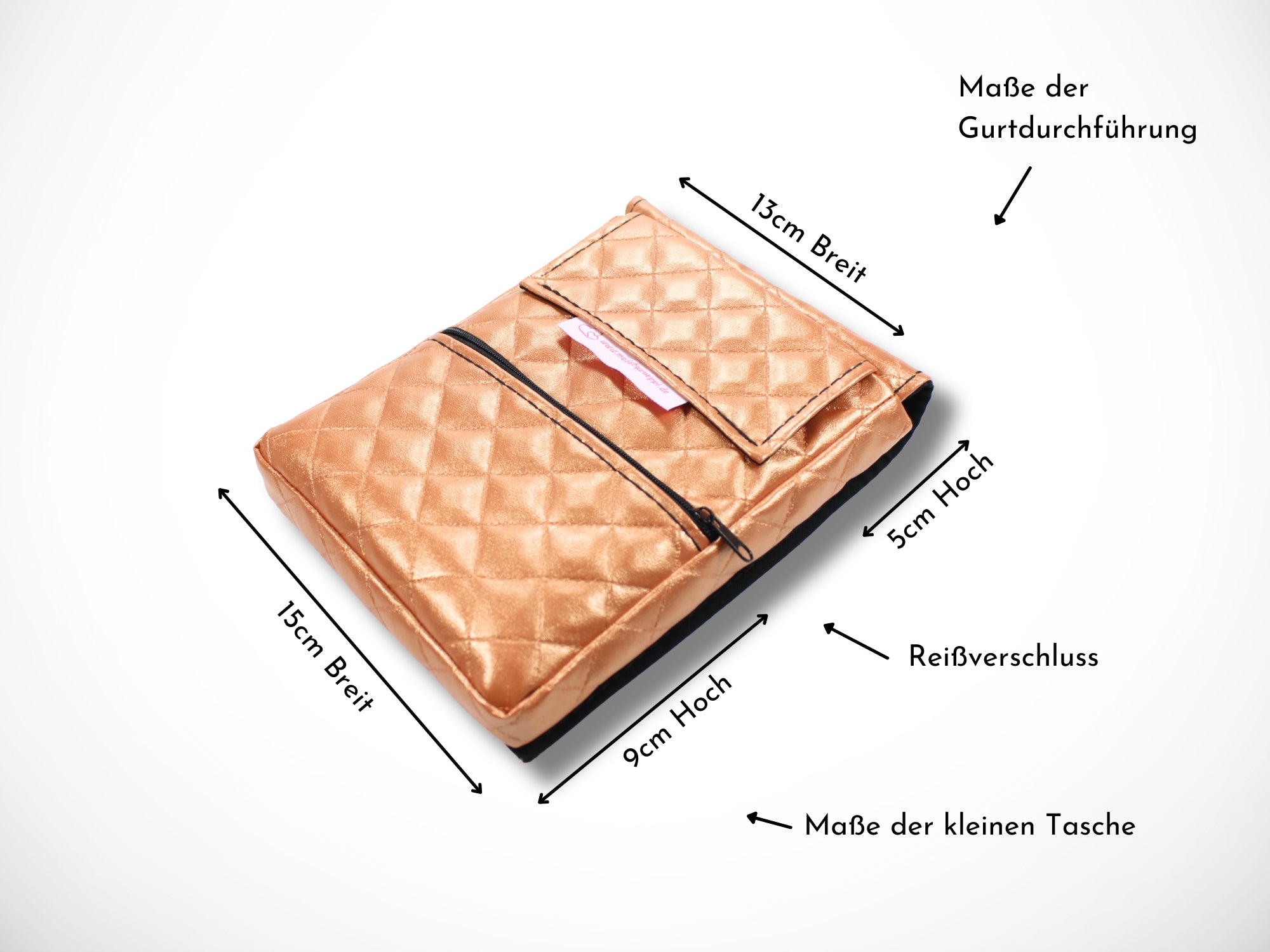 Friseurwerkzeugtasche aus gestepptem Kunstleder in Kupfer für Friseurscheren Friseurgürteltasche im Friseursalon