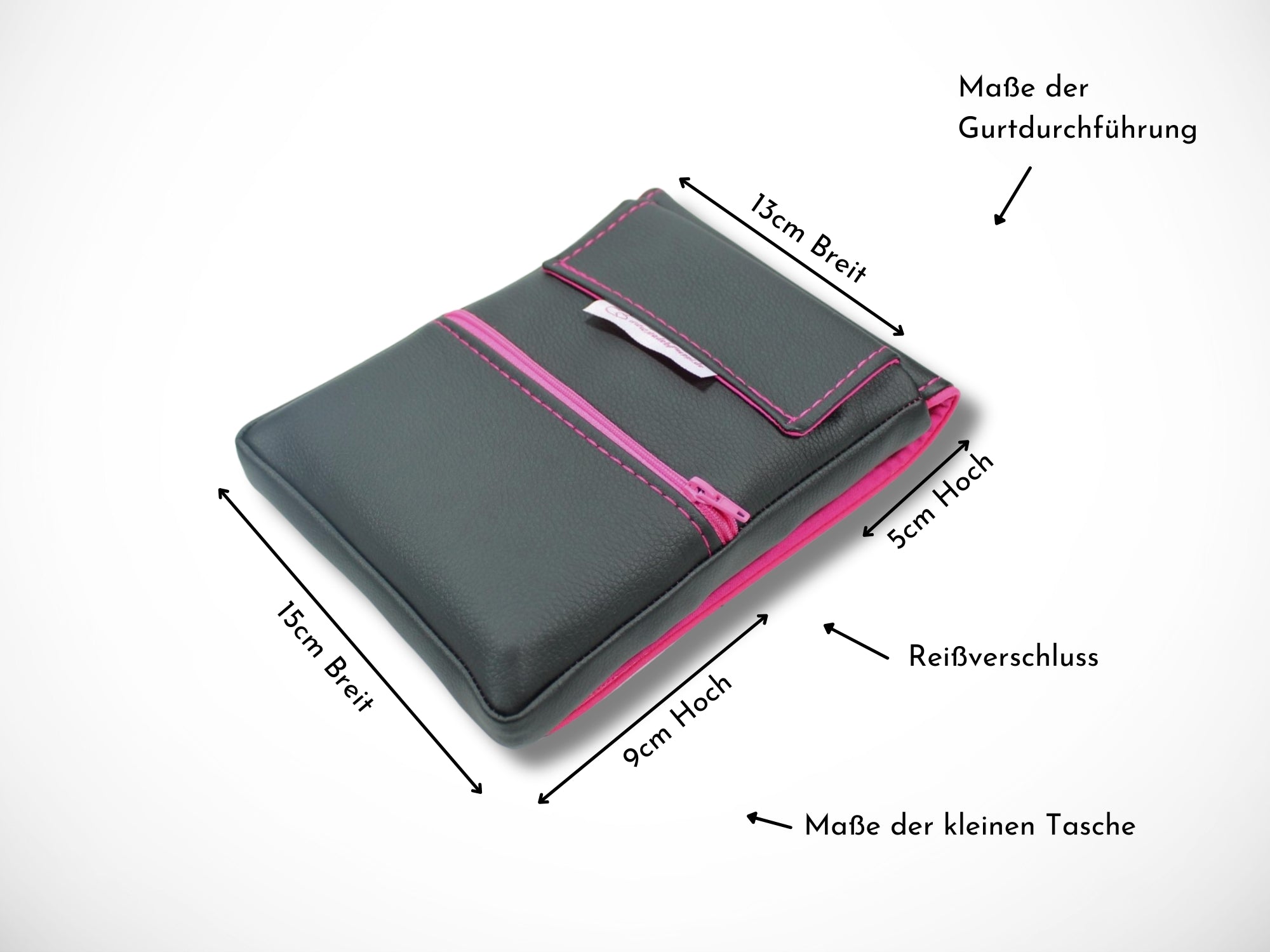 Friseur Scherentasche aus Kunstleder in schwarz mit Highlight in pink für Friseurscheren im Friseursalon