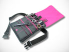 Friseur Scherentasche aus Kunstleder in schwarz mit Highlight in pink für Friseurscheren im Friseursalon