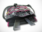 Friseur Scherentasche aus Kunstleder in schwarz mit Highlight in pink für Friseurscheren im Friseursalon