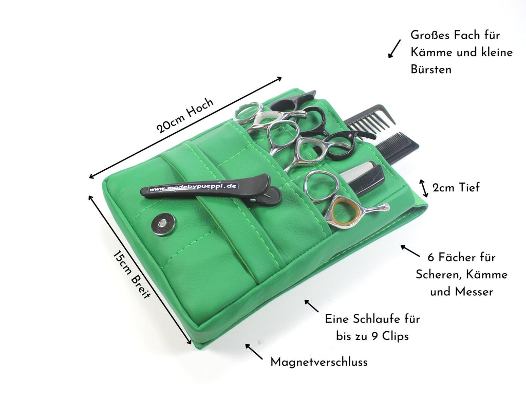 Elegante Friseur Werkzeugtasche in Grün