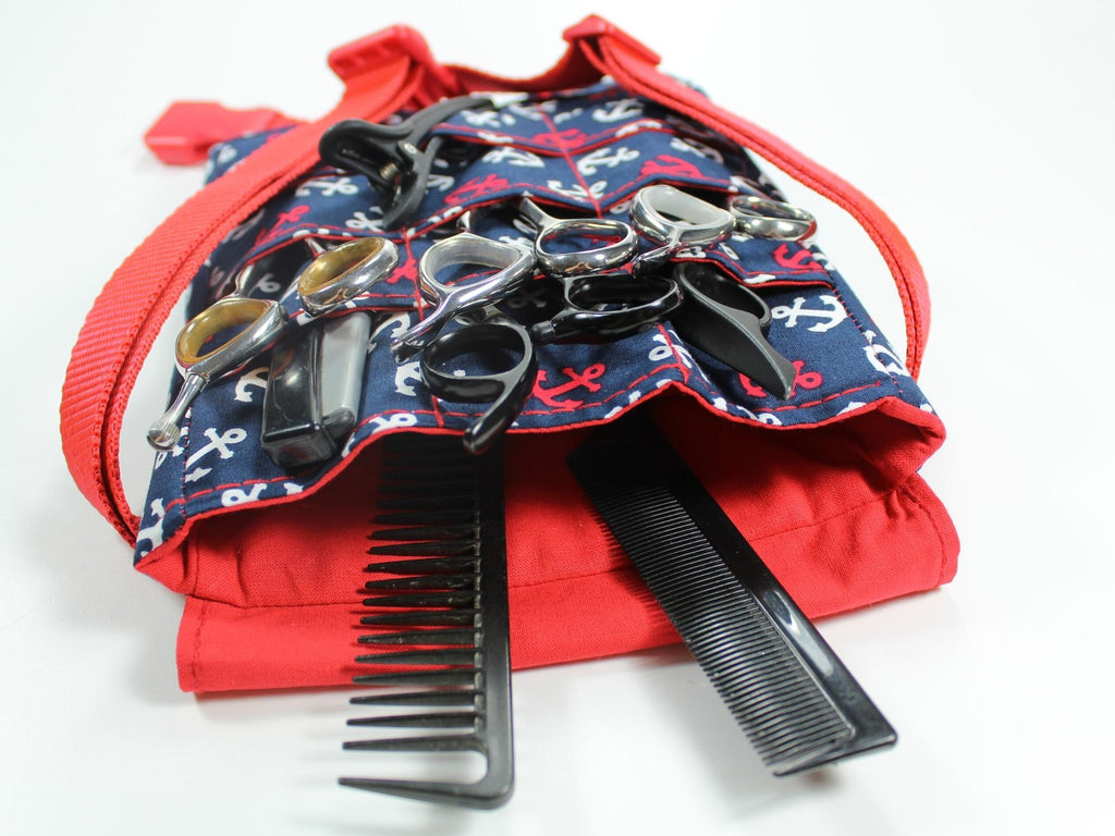 Anker Friseur Werkzeugtasche in blau und rot