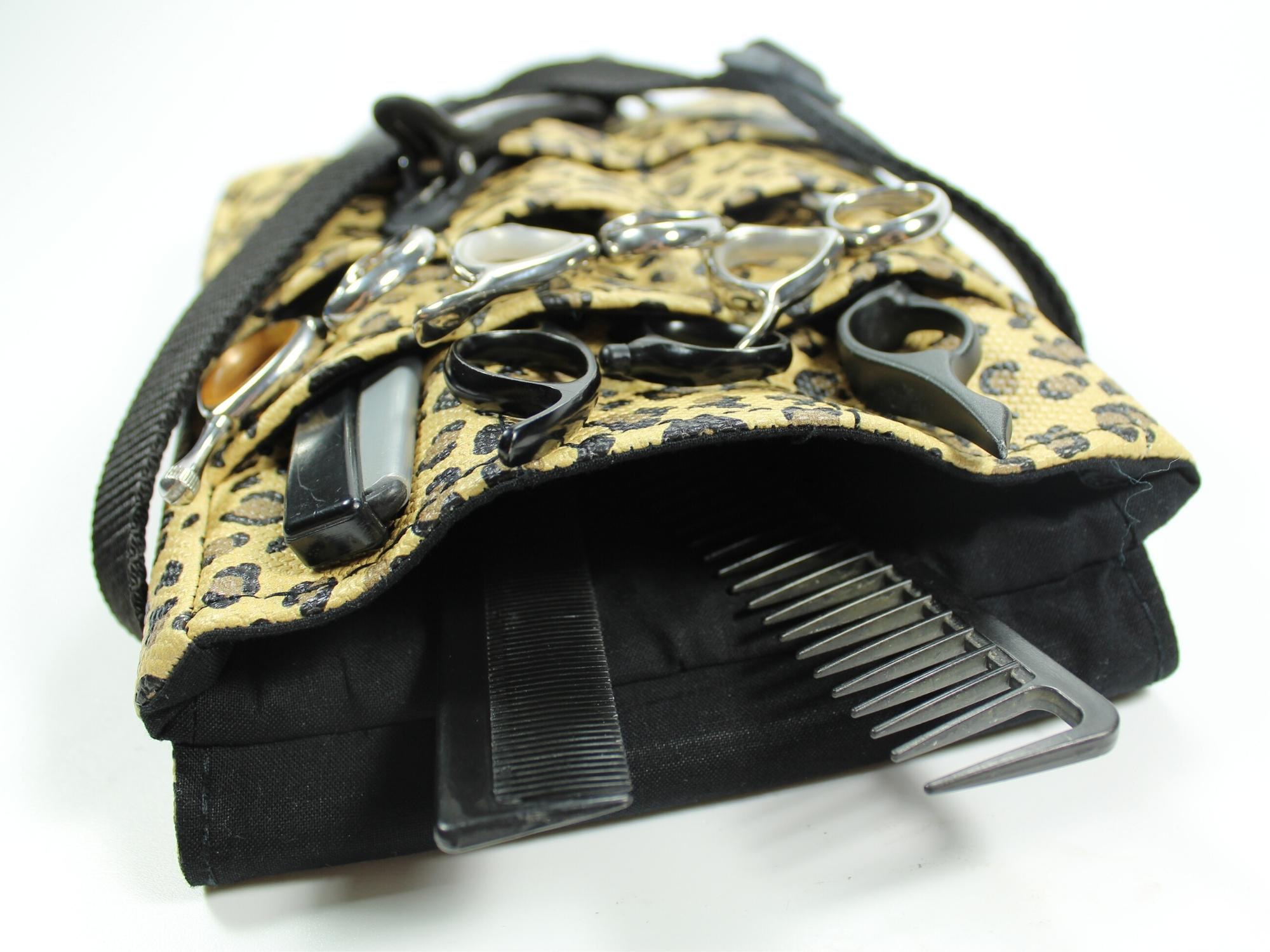 Kunstleder Friseur Werkzeugtasche im Leoparden Design