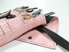 Friseur Werkzeugtasche in rosa mit Schlangenmuster 