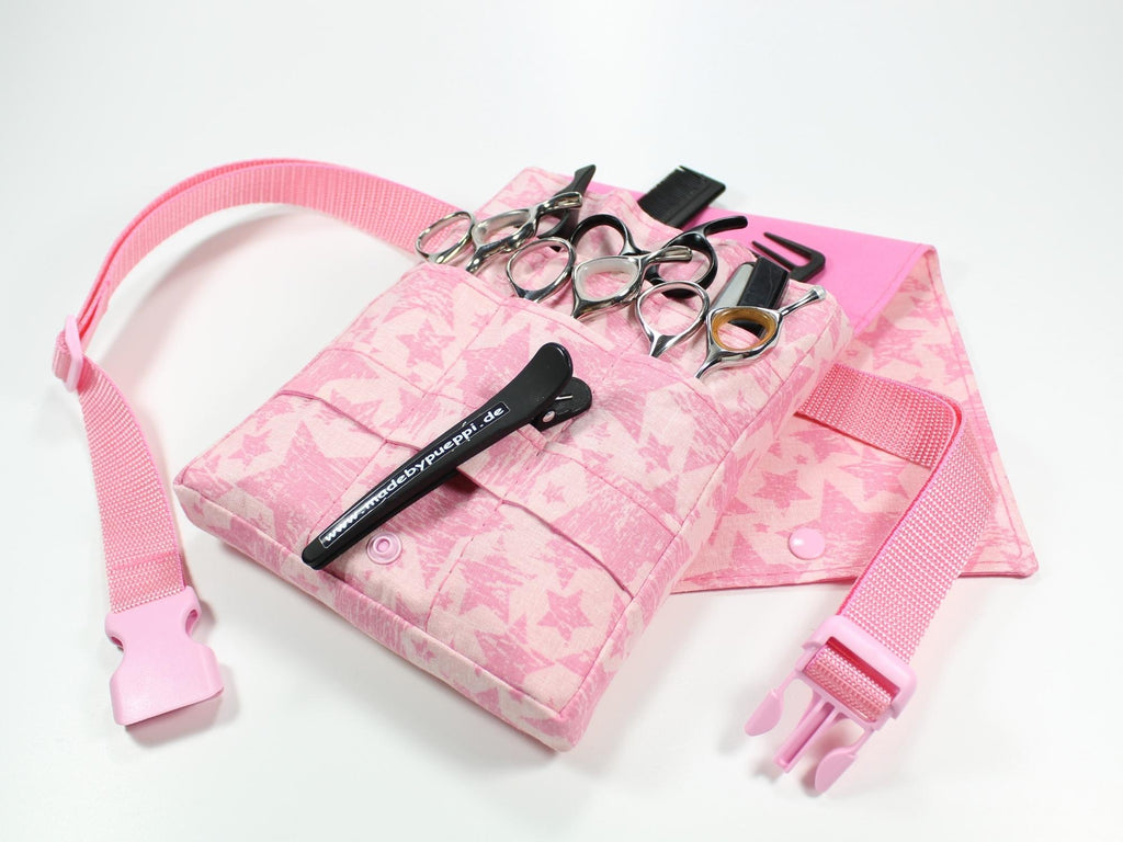 Friseur Werkzeugtasche Sterne Rosa aus verstärkter Baumwolle
