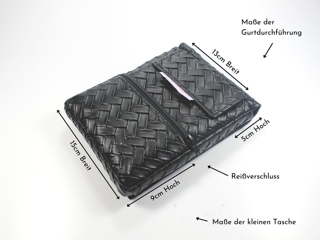 Kunstleder Friseur Werkzeugtasche aus schwarzem Fischgräten Kunstleder